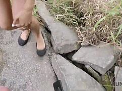 hey cuckold, watch liliane's tight pussy get pounded for cash in park?