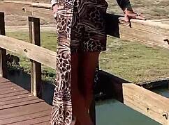 staci onit crossdresses for public outdoor feet fetish romp