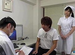 racy asian nurse deepthroats patient's thick cock in lingerie hospital passion