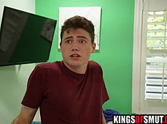 Stepmom and bff fuck inexperienced stepson's cock together