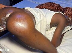 yo those long hard strokes got this petite ebony street slut cumming over and over.