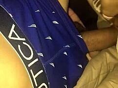 early morning big dick monster cock gets stroked hard by amateur interracial girlfriend