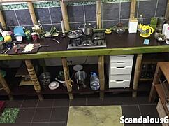 GF's PERFECT TITTIES And FAT ASS Cooking NUDE In Kitchen