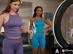 oh god i crave cali sweets and sky wonderland's rough lesbian scissoring after yoga