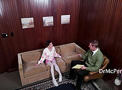 Therapist: Smell my dick to fix your brain as he convinces cute petite teen patient on sofa 👃🍆😏