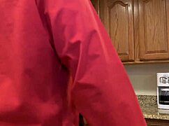 Milf in lingerie with big tits, slutty in kitchen – wanna watch her ride that huge black monster cock doggystyle and cowgirl?