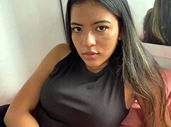 Convinced my girlfriend's hot Latina friend for raw pov ass massage fuck