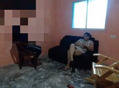 unfaithful wife deepthroats husband's friend then rides him hard cumshot