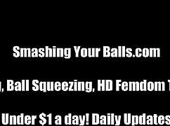 two hot milfs kickin your balls n humiliatin you slave boy