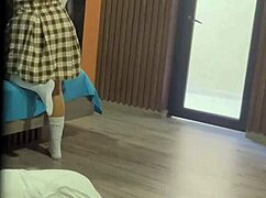 Hijastra's horny after school 😈 daddy destroys tight ass quickie ride while she moans juicy pussy shaking 🍑💦