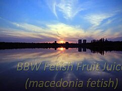 BBW femdom milf humiliates fat slave with fruit juice foot worship and total degradation