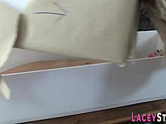 Busty blonde granny toys hint at steamy lesbian playtime