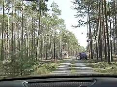 Bavarian nerd teen Emily's tiny pussy takes stranger's rough doggy creampie at broken car