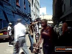 Young black amateurs share steamy moments in public toilets