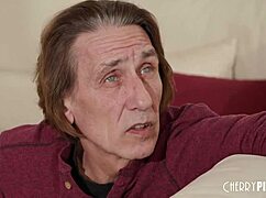 Petite blonde Emma Starletto tempts Steve Holmes with her tempting wetness.