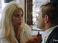 mistress maitland overpowers bound bridgette b with deepthroat and riding