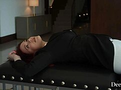 mistress maitland overpowers bound bridgette b with deepthroat and riding