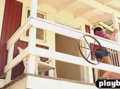 😍 sexy black milf briana ashley strips big ass on ranch undressing slow