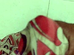 indian neighbor aunt in silk saree masturbates to cum