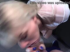 damn this beautiful cougar boss vicky vette jerks huge cock till it explodes on her tits 💦😍