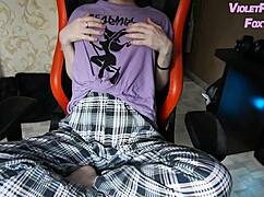 damn, this virgin teen plays her nipples solo till she cums hard at home