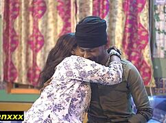 Beautiful indian slut bent over for rough african cock creampie