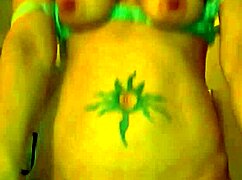 you love this slutty milf stripping her big shaved tits and pussy?