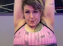 Gym Vibrator Soaks Legs in New Year Squirt Bliss