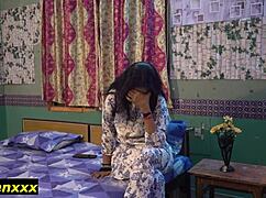 Beautiful indian slut bent over for rough african cock creampie