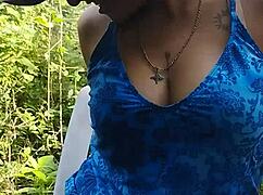 She gives me a blowjob out in the woods damn