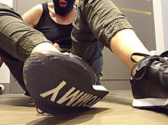 wanking hard in my favorite sneakers feels so damn good today