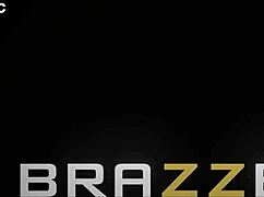 Cheating wife Kayley Gunner chokes on double penetration anal creampie in wild Brazzers threesome fantasy