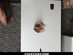 Caught Shoplifting Cute Asian Takes Big Black Cock Doggystyle Garage?