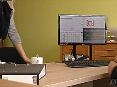 loan4k agent approves her loan after banging that tight teen pussy hard for cash