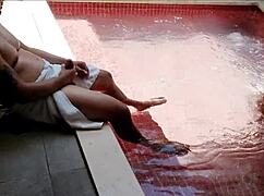 fucking my hot latina cousin doggystyle poolside bareback