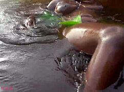 busty african ebony grinds huge ass and big tits in outdoor ritual dance