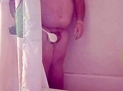 Guy with small cock bathes in steamy shower