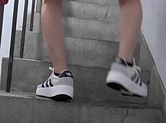 Shemale Ting Xuan Vibes Her Ass in Stairwell Tease