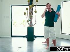 Yoga babes ditch mats to swap cocks in hardcore threesome pounding