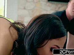 Yoga babes ditch mats to swap cocks in hardcore threesome pounding