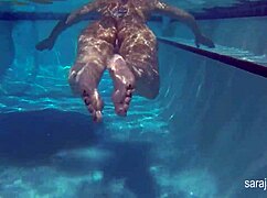 Sara Jay oils up and sunbathes casually