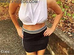 Blonde Milf Short Skirt No Panties Oops!