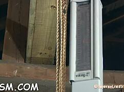 Playgirl bound and punished roughly with artistic drawings in bdsm session