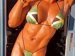 hot muscle babe fbb 27 flexes her erotic body