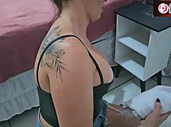 hired hot maid shows up without panties rides cock during cleaning