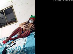 mature stepmom sneaks homemade porn in stepsons bed dreaming he'll burst in and fuck her narrow ass hard