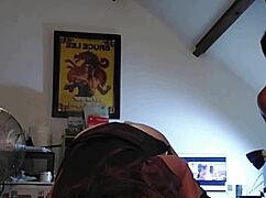 Clothed French slut in white satin panties and brown dress gets doggystyle fucked with ass licking