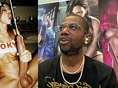 Cum Covered Transgender Babe with Petite Waist and Big Breasts Gets BBC Ass Fucked