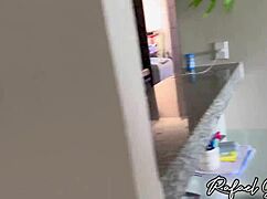 Wife left so hot maid fucked me hard right in kitchen