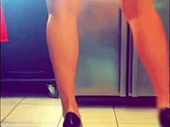 slutty milf flashes then has hot interracial sex and cum everywhere